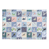 Vögel rund um die Welt Wasserfarben Kunst Kissenbezug (Rückseite)