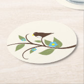Vogel Runder Pappuntersetzer (Angewinkelt)