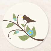 Vogel Runder Pappuntersetzer (Vorderseite)