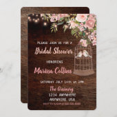 Vögel Rustikale Brautdusche Einladung String Licht (Vorne/Hinten)