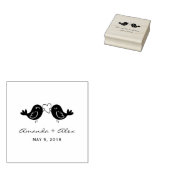 Vögel Rustikale Briefmarke Hochzeit Monogramm Gumm Gummistempel (Stempel)