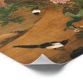 Vögel sammeln sich unter der Frühjahrsweide Poster (Ecke)