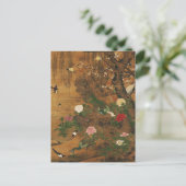 Vögel sammeln sich unter der Frühjahrsweide Postkarte (Stehend Vorderseite)