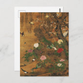 Vögel sammeln sich unter der Frühjahrsweide Postkarte (Vorne/Hinten)