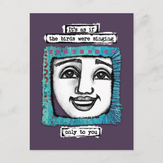 Vögel sangen Postkarte (Vorderseite)