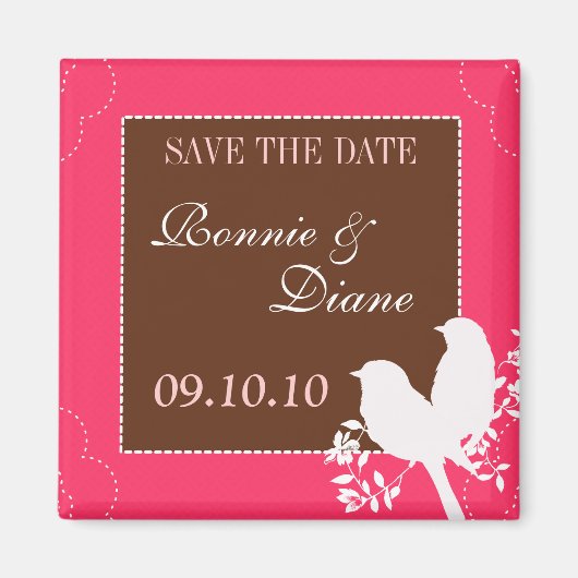 Vögel Save the Date lieben Magnet (Vorne)