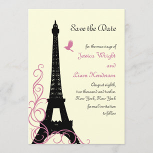 Vögel Save the Date lieben (weiß)