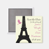 Vögel Save the Date lieben (weiß) Magnet (Vorderseite/Rückseite)