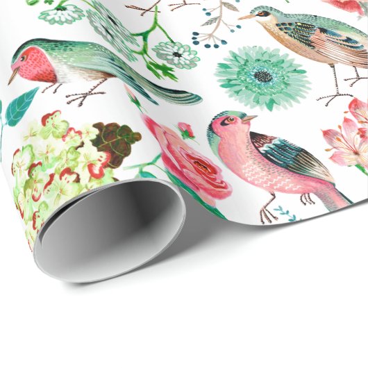 Vögel | Schleifpapier Geschenkpapier (Rolleneckpunkt)