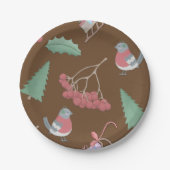 Vögel, Schlitten und Heilige Weihnachten Pappteller (Vorderseite)