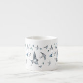 Vögel schlucken in Flugillustrierung Espressotasse (Vorderseite)