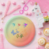 Vögel Schmetterlinge Blume in der Natur Pappteller (Party)