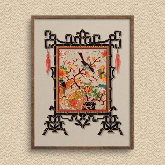 Vögel & Schmetterlinge Kunst drucken Poster