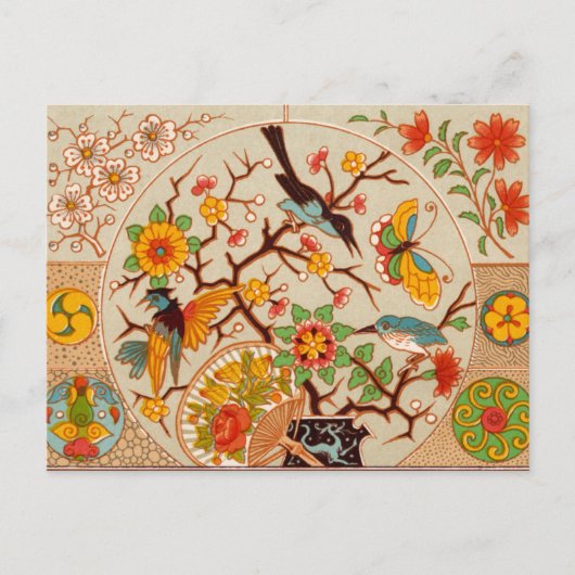 Vögel & Schmetterlinge Postkarte (Vorderseite)