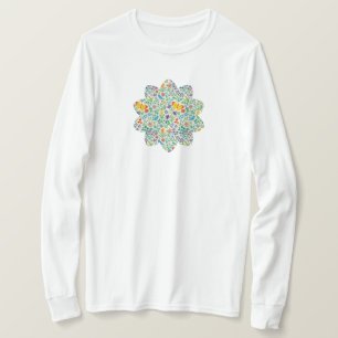 Vögel, Schmetterlinge & Wildblumen-Muster T-Shirt
