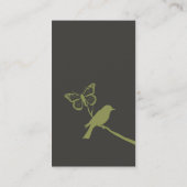 Vogel-Schmetterlings-Visitenkarte (Grün) Visitenkarte (Rückseite)