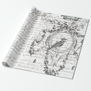 Vogel-Schrift-Dekupier-Plakat Geschenkpapier