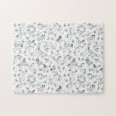 Vögel Schwarz und Weiß Farbe Ihre eigenen Whimsiku Puzzle (Horizontal)