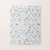 Vögel Schwarz und Weiß Farbe Ihre eigenen Whimsiku Puzzle (Vertikal)