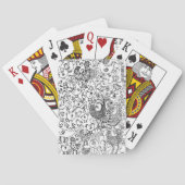 Vögel Schwarz-Weiß-Illustration Handgezeichnete Ku Spielkarten (Rückseite)