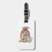 Vogel Seed Bag mit Bow und Herz Gepäckanhänger (Vorderseite vertikal)