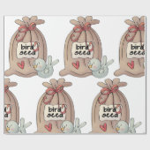Vogel Seed Bag mit Bow und Herz Geschenkpapier (Flach)