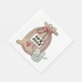 Vogel Seed Bag mit Bow und Herz Serviette (Ecke)