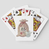 Vogel Seed Bag mit Bow und Herz Spielkarten (Rückseite)