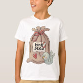 Vogel Seed Bag mit Bow und Herz T-Shirt (Vorderseite)