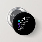 Vögel Semicolon Geschenk Suizidprävention Bewussts Button (Vorne & Hinten)