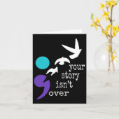 Vögel Semicolon Geschenk Suizidprävention Bewussts Karte (Gelbe Blume)