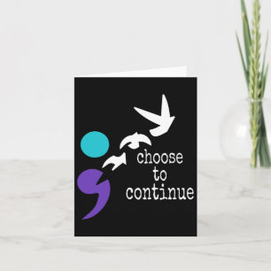 Vögel Semicolon Geschenk Suizidprävention Bewussts Karte