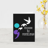 Vögel Semicolon Geschenk Suizidprävention Bewussts Karte (Gelbe Blume)