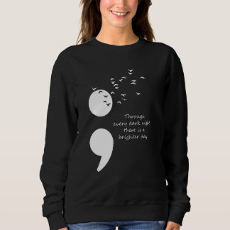 Vögel Semicolon Suizidprävention Awaren Sweatshirt