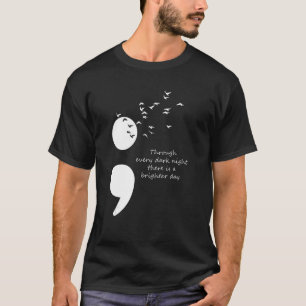 Vögel Semicolon Suizidprävention Awaren T-Shirt
