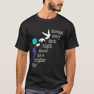 Vögel Semikolon-Geschenk Suizidpräventionsbewussts T-Shirt