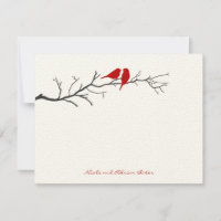 Vögel Silhouetten Danke Karten - Rot -