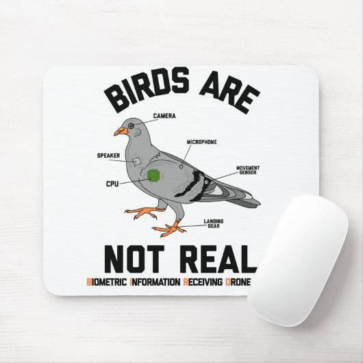 Vögel sind keine echte Spiontaube Funny Drone Mousepad (Mit Mouse)