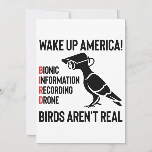 Vögel sind nicht real - wenn sie fliegen, spionier einladung (Vorderseite)