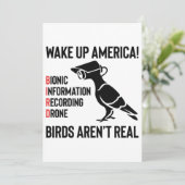 Vögel sind nicht real - wenn sie fliegen, spionier einladung (Stehend Vorderseite)