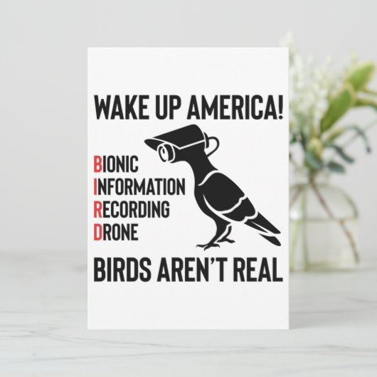 Vögel sind nicht real - wenn sie fliegen, spionier einladung (Stehend Vorderseite)