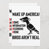 Vögel sind nicht real - wenn sie fliegen, spionier einladung (Vorne/Hinten)