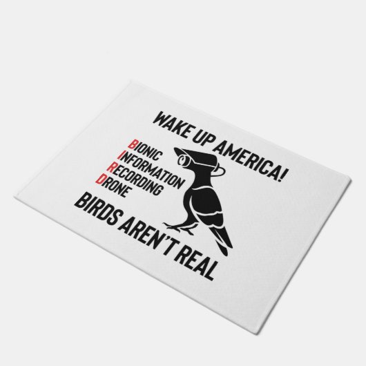 Vögel sind nicht real - wenn sie fliegen, spionier fußmatte (Schrägansicht)