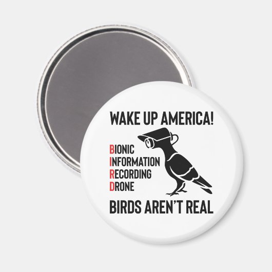 Vögel sind nicht real - wenn sie fliegen, spionier magnet (Vorderseite/Rückseite)