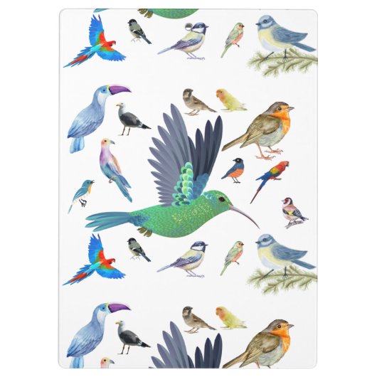 Vögel sind schöne Tiere Klemmbrett (Rückseite)