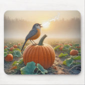 Vögel singen auf einem Orangen Kürbis Mousepad (Vorne)