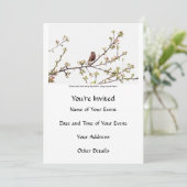 Vögel singen ein glückliches Lied Einladung (Stehend Vorderseite)