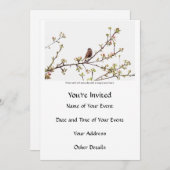 Vögel singen ein glückliches Lied Einladung (Vorne/Hinten)