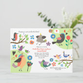 Vögel singen Einladung (Stehend Vorderseite)