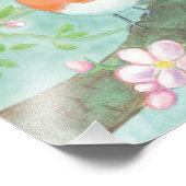 Vögel singen im Frühjahr auf einem blühenden Baumz Fotodruck (Ecke)